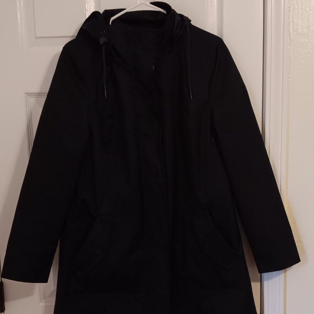 UGG Black Hooded Rain Light Coat